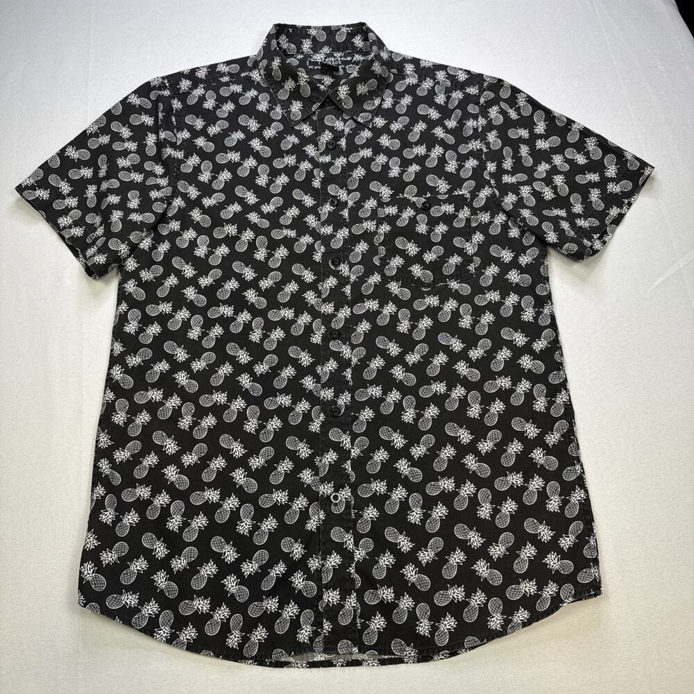 COURAGE CLOTHING Co Black Pineapple Shirt Men’s M Short Sleeve Tropical #0217